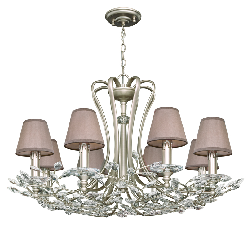 Люстра Loretta Chandelier grey Белое золото винтаж Прозрачный Серый Люстра Loretta Chandelier grey Белое золото винтаж Прозрачный Серый в Челябинске | Loft Concept