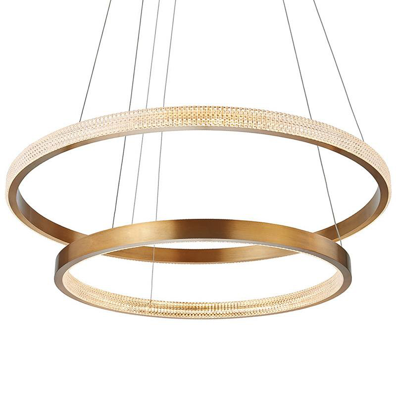 Люстра композиция из двух колец Duo Round Horizontal Rings Brass Chandelier Латунь Люстра композиция из двух колец Duo Round Horizontal Rings Brass Chandelier Латунь в Челябинске | Loft Concept