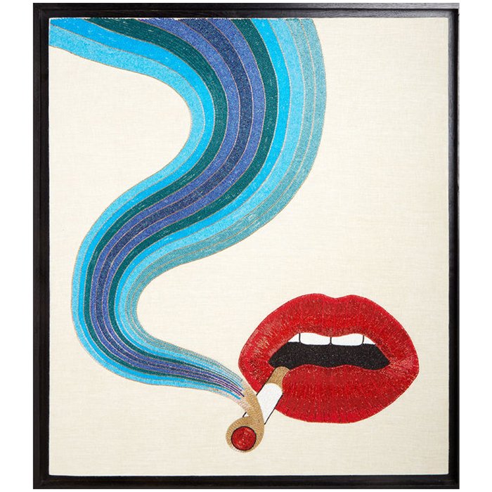 Smolder Beaded Wall Art панно из бисера Морская синь Красный Smolder Beaded Wall Art панно из бисера Морская синь Красный в Челябинске | Loft Concept