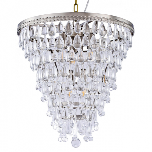 Люстра Clarissa Glass Drop Pendant 46 Nickel Хром Люстра Clarissa Glass Drop Pendant 46 Nickel Хром в Челябинске | Loft Concept