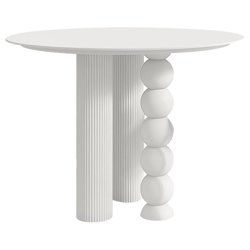 Обеденный стол круглый Gabriel Round Unique Shape Dining Table Белый Обеденный стол круглый Gabriel Round Unique Shape Dining Table Белый в Челябинске | Loft Concept