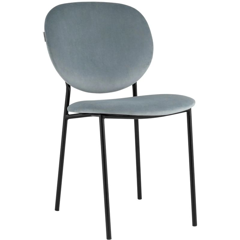 Стул Stanley Chair Пыльно-Голубой Велюр Голубой пастельный Черный Стул Stanley Chair Пыльно-Голубой Велюр Голубой пастельный Черный в Челябинске | Loft Concept