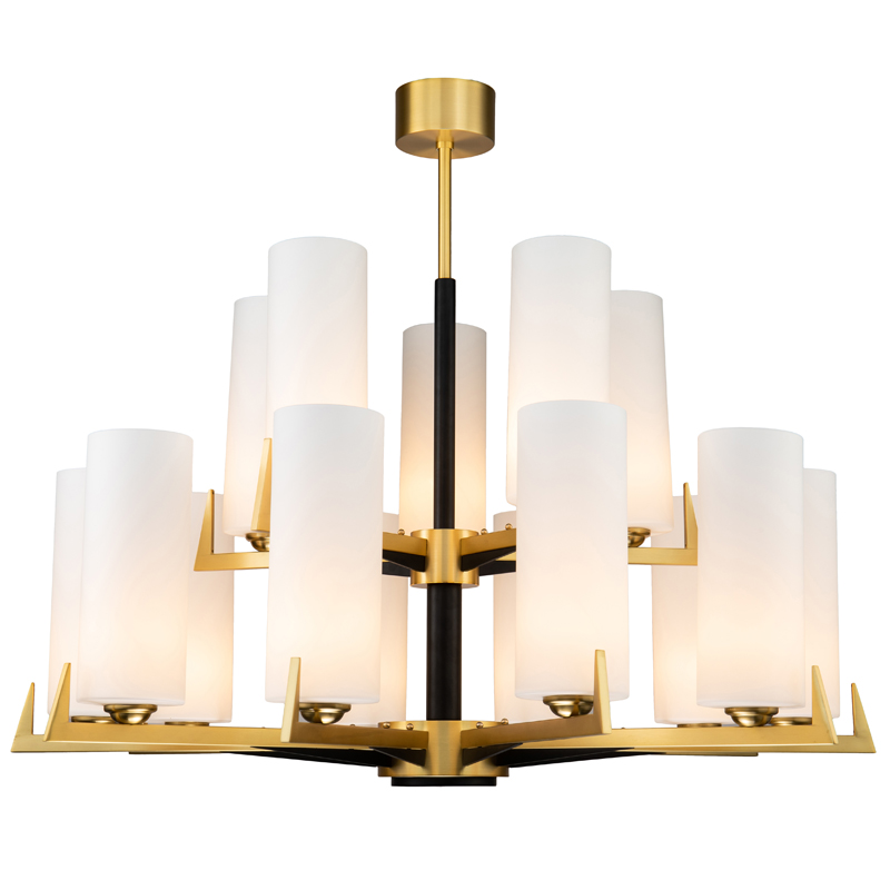 Люстра Benoit Chandelier 98 Латунь Белое матовое стекло Черный Люстра Benoit Chandelier 98 Латунь Белое матовое стекло Черный в Челябинске | Loft Concept