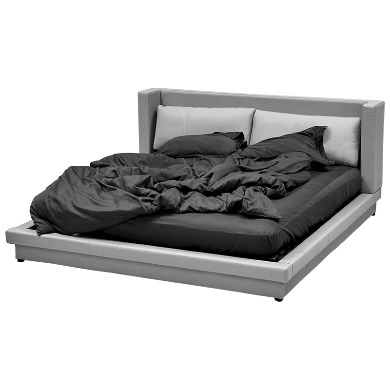 Кровать двуспальная с подушками и мягким основанием Stout Bed Серый Кровать двуспальная с подушками и мягким основанием Stout Bed Серый в Челябинске | Loft Concept