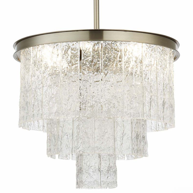 Люстра Renea Textured Glass Chandelier Nickel Никель Прозрачное Стекло Люстра Renea Textured Glass Chandelier Nickel Никель Прозрачное Стекло в Челябинске | Loft Concept