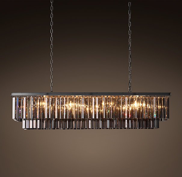 Люстра RH 1920s Odeon Smoke Glass Fringe Black iron 125 Черный Люстра RH 1920s Odeon Smoke Glass Fringe Black iron 125 Черный в Челябинске | Loft Concept