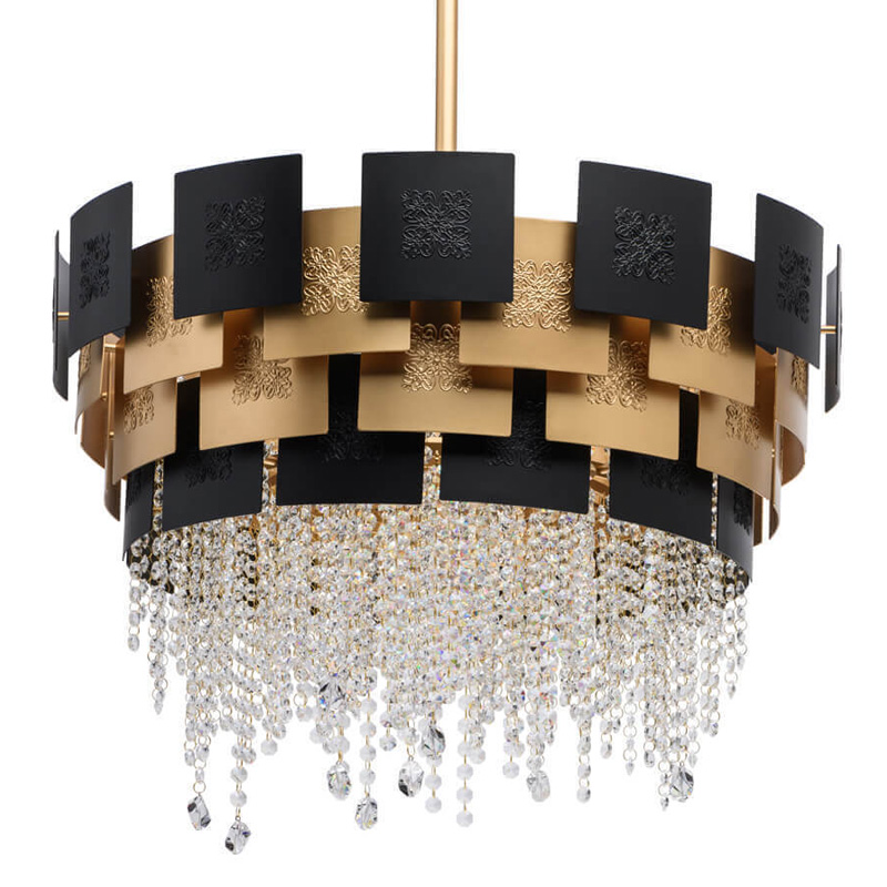 Люстра Engraving Plates Black Gold Черный Золотой Люстра Engraving Plates Black Gold Черный Золотой в Челябинске | Loft Concept