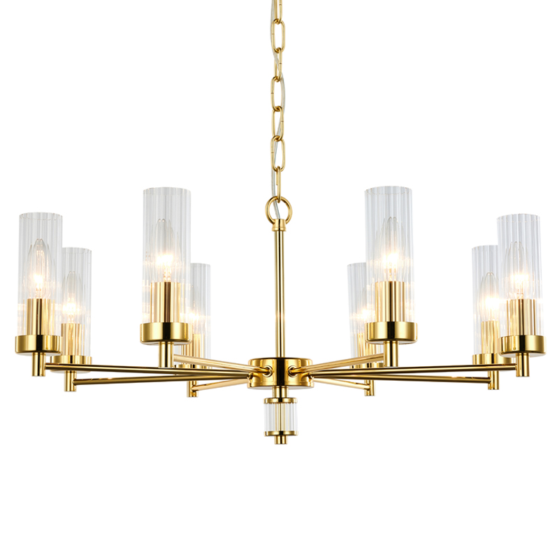 Люстра Jeanette Chandelier Gold 66 Глянцевое золото Прозрачный Люстра Jeanette Chandelier Gold 66 Глянцевое золото Прозрачный в Челябинске | Loft Concept