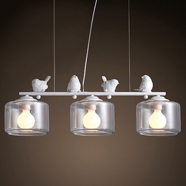Светильник Provence Bird Pendant Line 3 cylinder Белый Светильник Provence Bird Pendant Line 3 cylinder Белый в Челябинске | Loft Concept