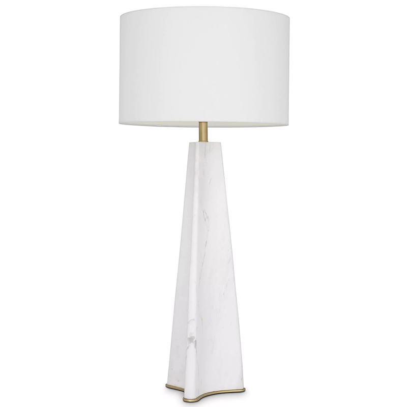 Настольная лампа Eichholtz Table Lamp Bensom Marble Кремовый Белый Латунь в Челябинске | Loft Concept 