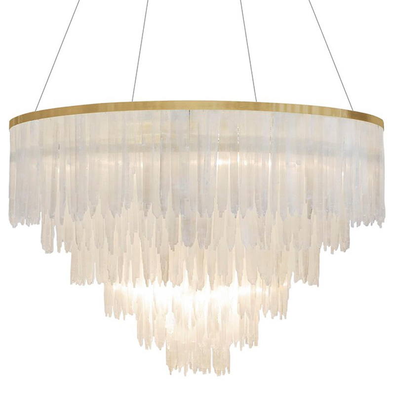Люстра LAMP SELEN BRASS ROUND 120 Прозрачный белый Хром Люстра LAMP SELEN BRASS ROUND 120 Прозрачный белый Хром в Челябинске | Loft Concept