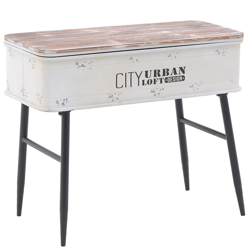 Консоль City Urban Loft Design Console Белый винтажная патина Бежево-серый Консоль City Urban Loft Design Console Белый винтажная патина Бежево-серый в Челябинске | Loft Concept