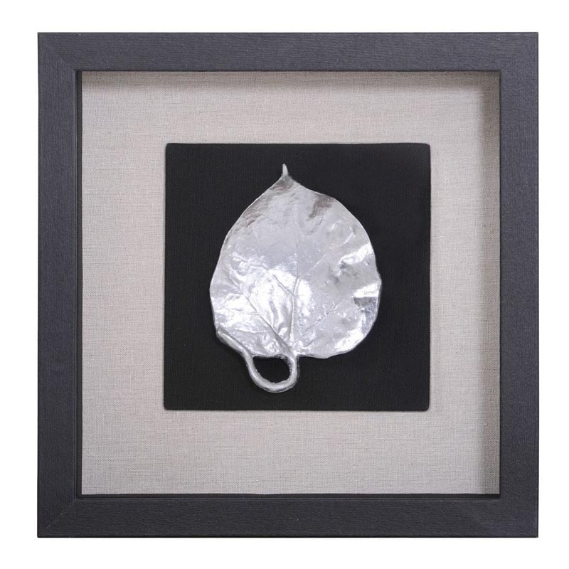 Панно Cassian Poplar Leaf Черный Серебряный Панно Cassian Poplar Leaf Черный Серебряный в Челябинске | Loft Concept