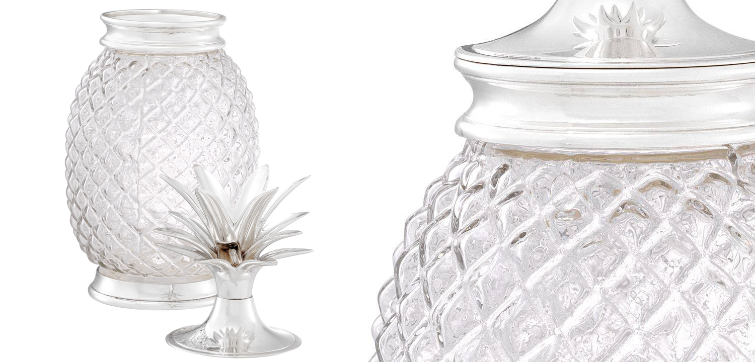 Ваза с крышкой Eichholtz Jar Hayworth silver - фото