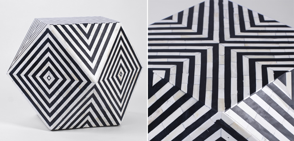 Табурет Geometric Cube Table Инкрустация кость Табурет Geometric Cube Table Инкрустация кость - Loft-Concept в Челябинске