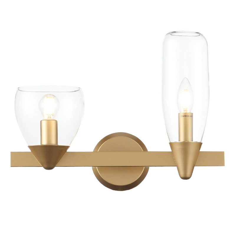 Бра Houston Wall Lamp матовое золото Прозрачное Стекло Бра Houston Wall Lamp матовое золото Прозрачное Стекло в Челябинске | Loft Concept