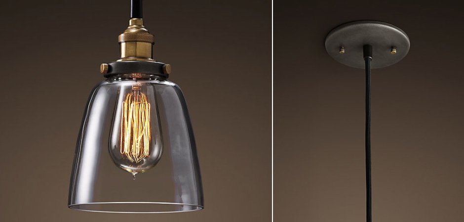 Подвесной светильник Loft Clear Glass Cloche Подвесной светильник Loft Clear Glass Cloche - Loft-Concept в Челябинске