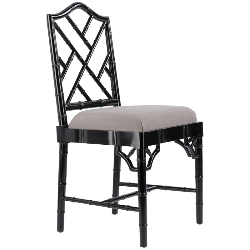 Black Chippendale Chair Черный Бежево-серый Black Chippendale Chair Черный Бежево-серый в Челябинске | Loft Concept