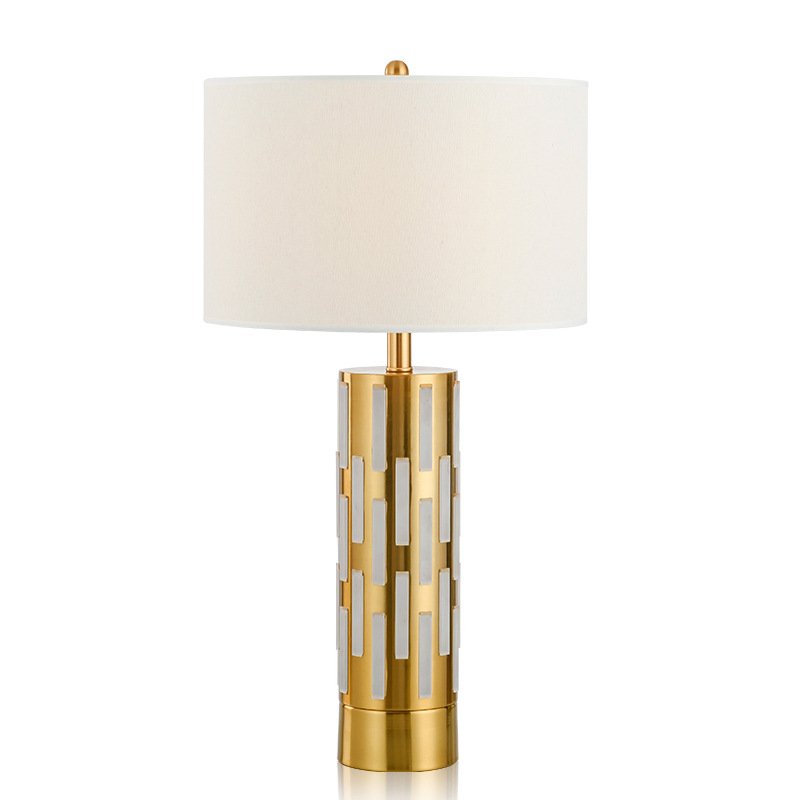 Настольная лампа Art Deco Brass Reading Table Lamp Золотой Белый Настольная лампа Art Deco Brass Reading Table Lamp Золотой Белый в Челябинске | Loft Concept