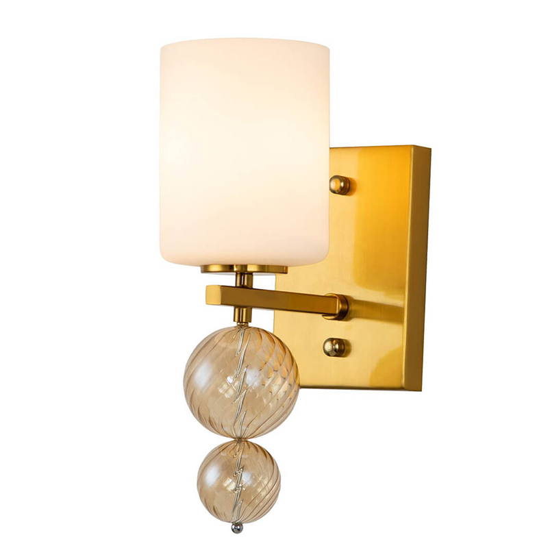 Бра Blown Glass Balloons Wall Lamp Латунь Белый Янтарный Бра Blown Glass Balloons Wall Lamp Латунь Белый Янтарный в Челябинске | Loft Concept