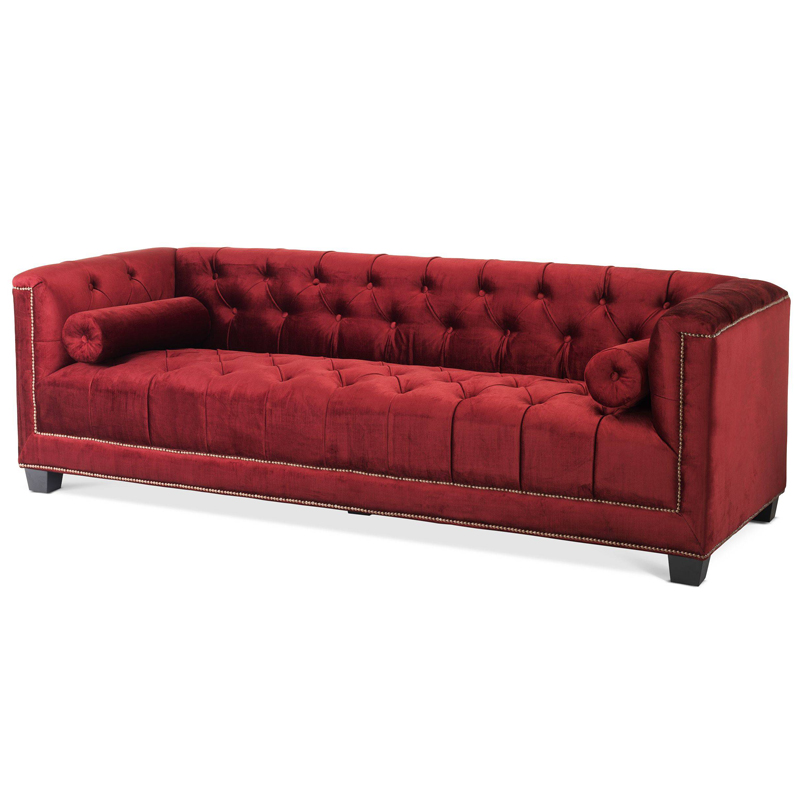 Диван Eichholtz Sofa Paolo red Красный Черный Коричневый в Челябинске | Loft Concept 