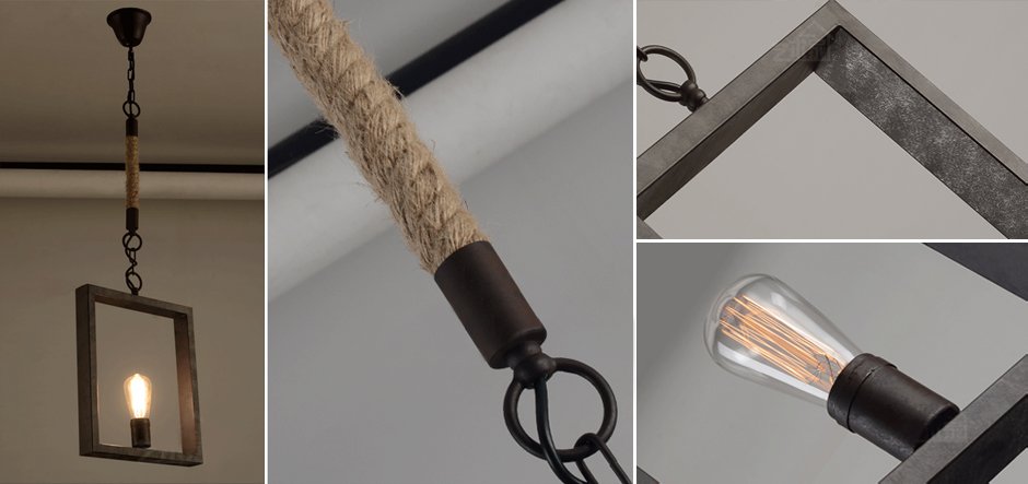 Подвесной светильник Quadrate Loft Rope Light Подвесной светильник Quadrate Loft Rope Light - Loft-Concept в Челябинске