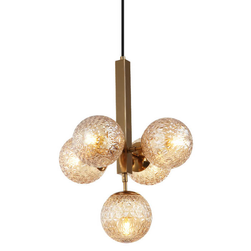 Люстра Perforated Glass Bubbles brown 5 Бронза Коричневый Люстра Perforated Glass Bubbles brown 5 Бронза Коричневый в Челябинске | Loft Concept