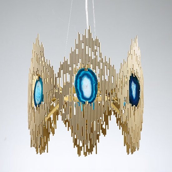 Люстра Calypso Chandelier 6 Золотой Графит Морская синь Люстра Calypso Chandelier 6 Золотой Графит Морская синь в Челябинске | Loft Concept