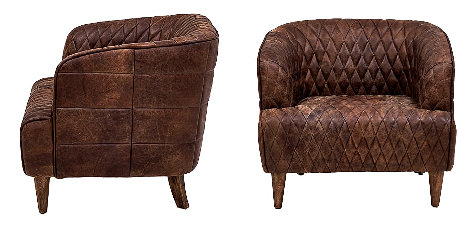 Philadelphia Armchair Кресло из Коричневой Винтажной Кожи Philadelphia Armchair Кресло из Коричневой Винтажной Кожи - Loft-Concept в Челябинске