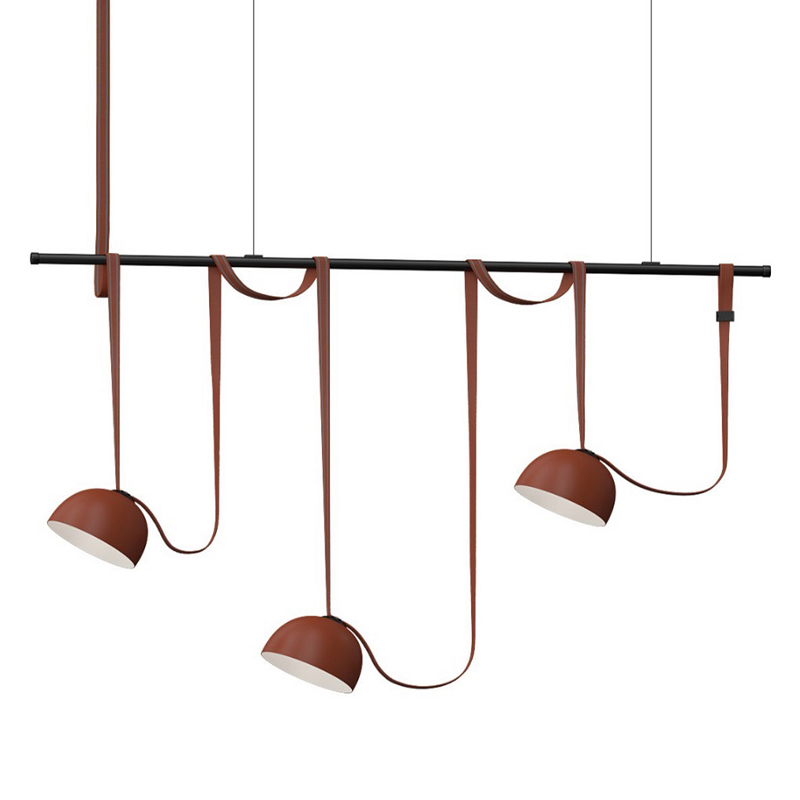 Комплект ременной трековой системы из трех светильников Flos Wireline Lighting Коричневый Черный Комплект ременной трековой системы из трех светильников Flos Wireline Lighting Коричневый Черный в Челябинске | Loft Concept