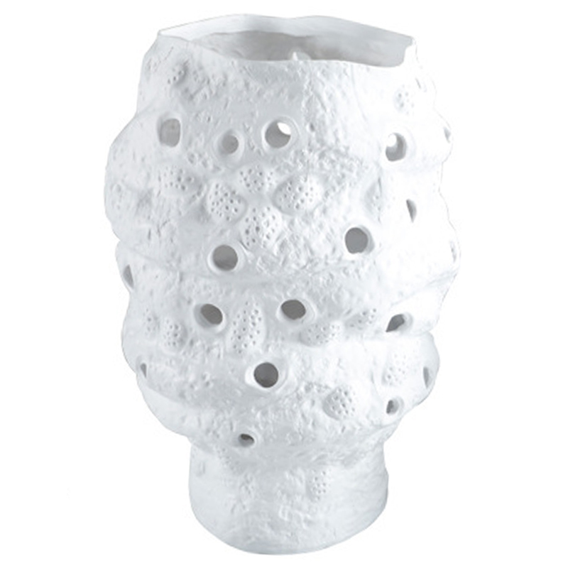 Ваза белая Rie White Vase M Белый Ваза белая Rie White Vase M Белый в Челябинске | Loft Concept
