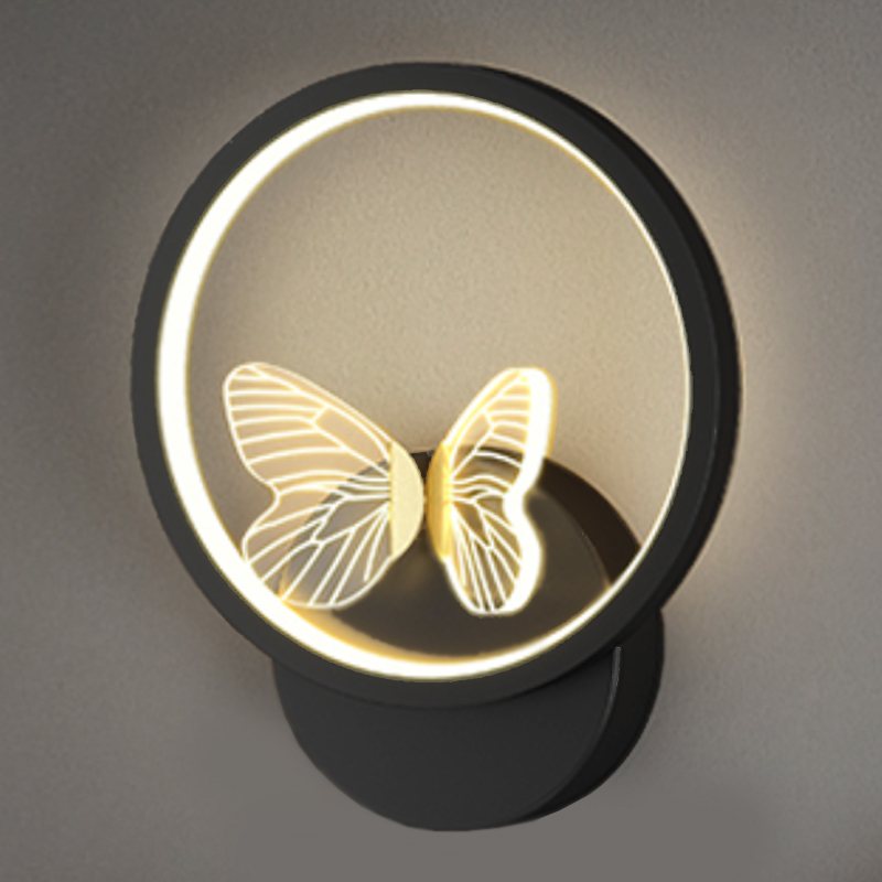 Бра Butterfly Black Circle Wall Lamp Прозрачный Черный Бра Butterfly Black Circle Wall Lamp Прозрачный Черный в Челябинске | Loft Concept