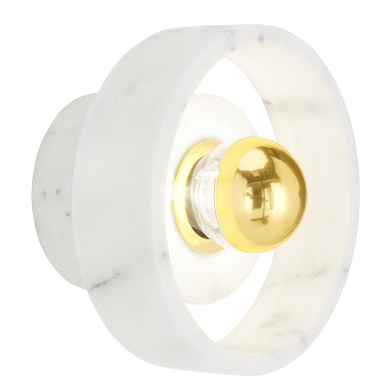 Бра Tom Dixon Stone Wall Lamp Белый Золотой Бра Tom Dixon Stone Wall Lamp Белый Золотой в Челябинске | Loft Concept