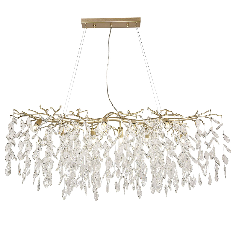 Люстра с хрустальным декором FAIRYTREE LIGHT матовое золото Прозрачный в Челябинске | Loft Concept 
