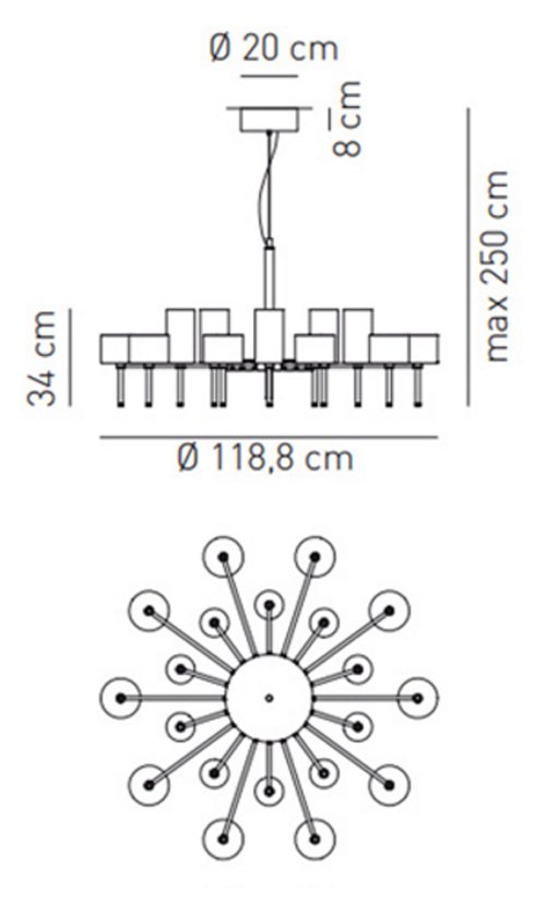Люстра AXO Light Spillray lamps 20 Люстра AXO Light Spillray lamps 20 в Челябинске