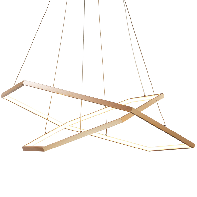 Люстра Hexagon Horizontal Double Золотой Люстра Hexagon Horizontal Double Золотой в Челябинске | Loft Concept