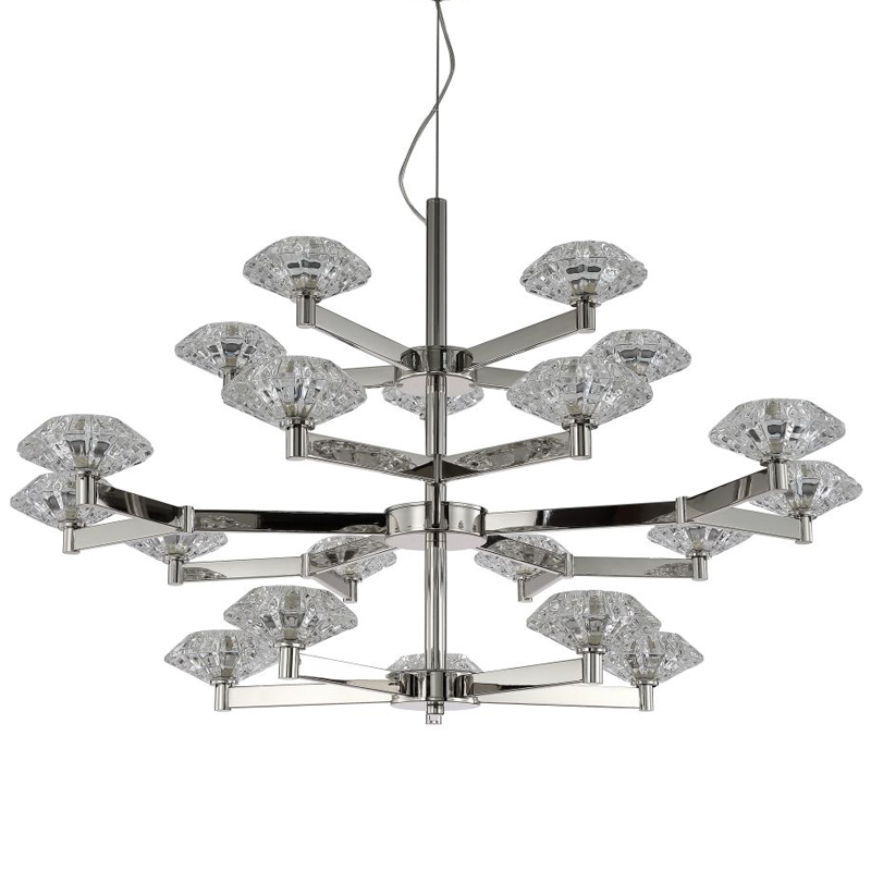 Люстра Yerker Chandelier Nickel 20 Никель Прозрачный Люстра Yerker Chandelier Nickel 20 Никель Прозрачный в Челябинске | Loft Concept