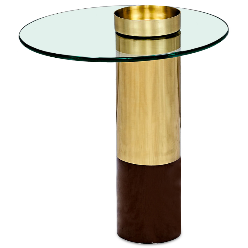 Приставной стол Desi Side Table Прозрачный Латунь Коричневый Приставной стол Desi Side Table Прозрачный Латунь Коричневый в Челябинске | Loft Concept