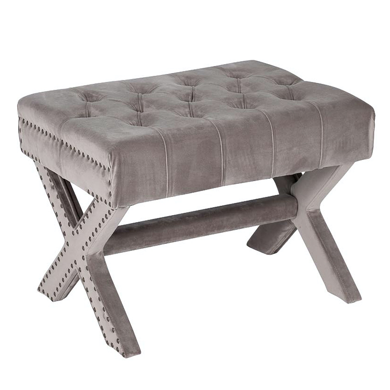 Пуф X Bench Capitone Beige Бежево-серый Пуф X Bench Capitone Beige Бежево-серый в Челябинске | Loft Concept