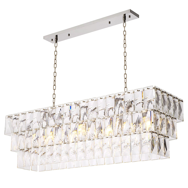 Люстра Eichholtz Chandelier Amazone Rectangular Silver Серебряный Прозрачное Стекло Люстра Eichholtz Chandelier Amazone Rectangular Silver Серебряный Прозрачное Стекло в Челябинске | Loft Concept