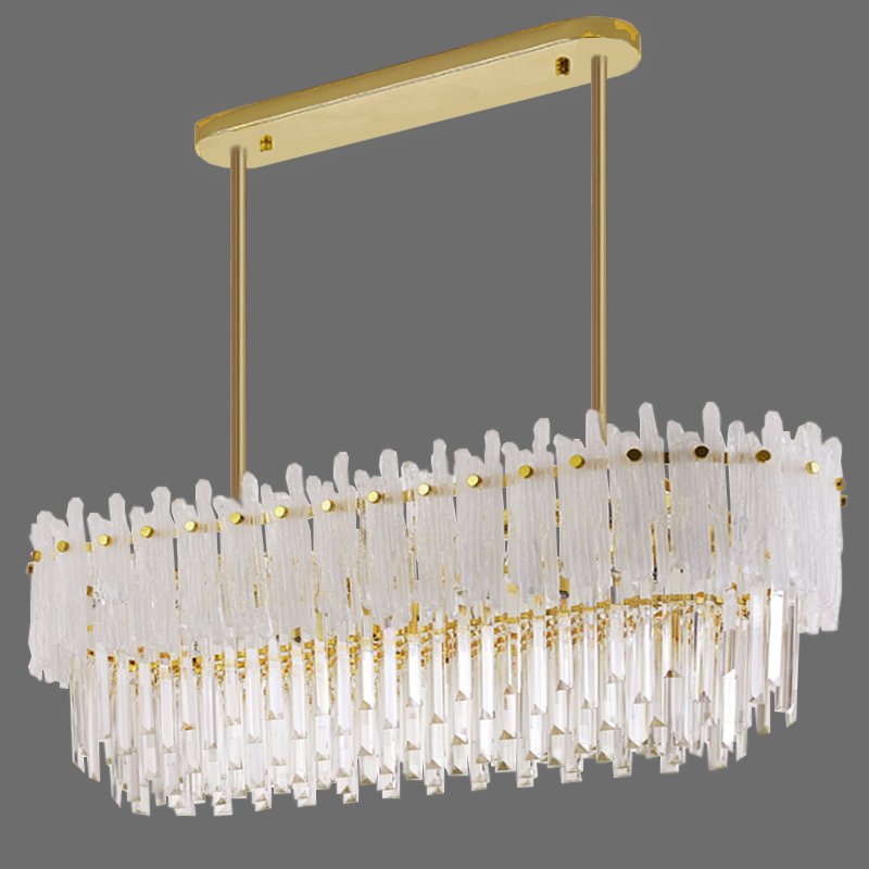Люстра Murano Glass ICE Chandelier Rectangle Золотой Белый Прозрачное Стекло Люстра Murano Glass ICE Chandelier Rectangle Золотой Белый Прозрачное Стекло в Челябинске | Loft Concept
