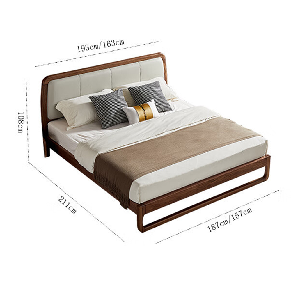 Кровать двуспальная с деревянным каркасом и мягким изголовьем Walnut Bed Кровать двуспальная с деревянным каркасом и мягким изголовьем Walnut Bed в Челябинске