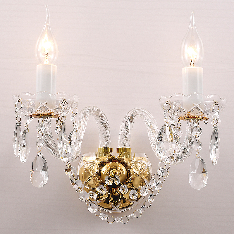 Бра Megane Sconce Double Глянцевое золото Прозрачный Бра Megane Sconce Double Глянцевое золото Прозрачный в Челябинске | Loft Concept