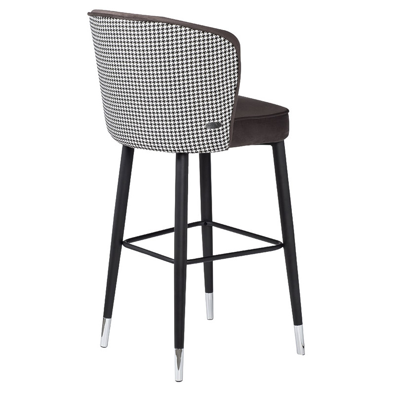 Барный стул Egbert Bar Stool Серый Черный Черно-белый Барный стул Egbert Bar Stool Серый Черный Черно-белый в Челябинске | Loft Concept
