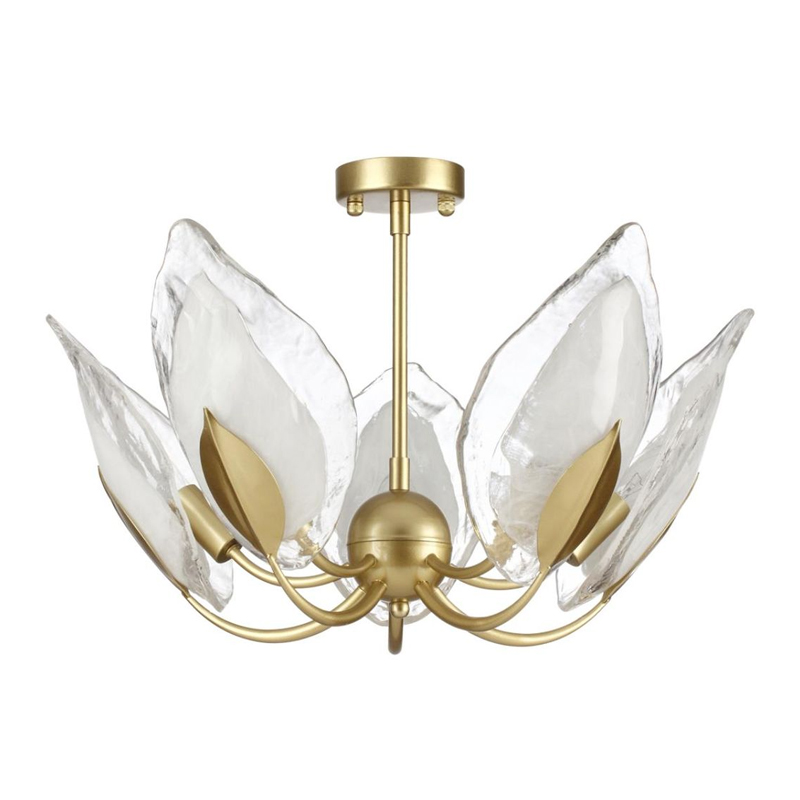 Люстра Ice Leaf на 5 ламп Белый Золотой Люстра Ice Leaf на 5 ламп Белый Золотой в Челябинске | Loft Concept