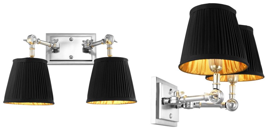Бра Wall Lamp Wentworth Double Nickel+Black Бра Wall Lamp Wentworth Double Nickel+Black - Loft-Concept в Челябинске