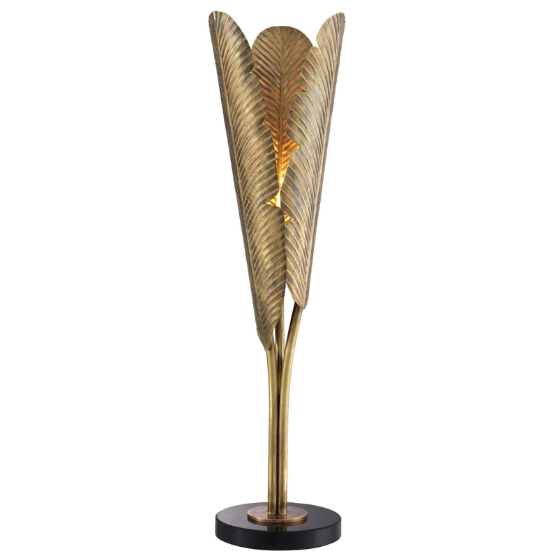 Настольная лампа Eichholtz Table Lamp Plantain Винтажная латунь Черный Настольная лампа Eichholtz Table Lamp Plantain Винтажная латунь Черный в Челябинске | Loft Concept