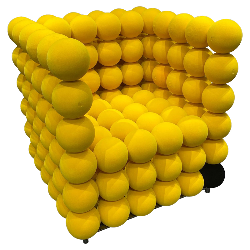 Дизайнерское Кресло Yellow Balls Armchair Желтый Черный Хром в Челябинске | Loft Concept 