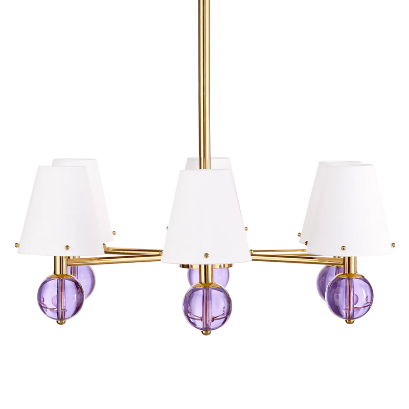 Люстра Jonathan BELVEDERE SIX-LIGHT CHANDELIER Сиреневый Золотой Белый Люстра Jonathan BELVEDERE SIX-LIGHT CHANDELIER Сиреневый Золотой Белый в Челябинске | Loft Concept