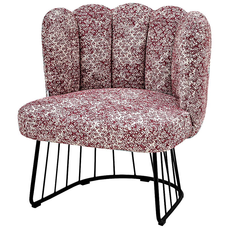 Кресло Noah Armchair cherry-white Бургундский красный Белый Черный Кресло Noah Armchair cherry-white Бургундский красный Белый Черный в Челябинске | Loft Concept